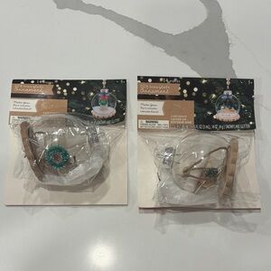 DIY Wooden Holiday Clear Globe Ornaments.. NWT